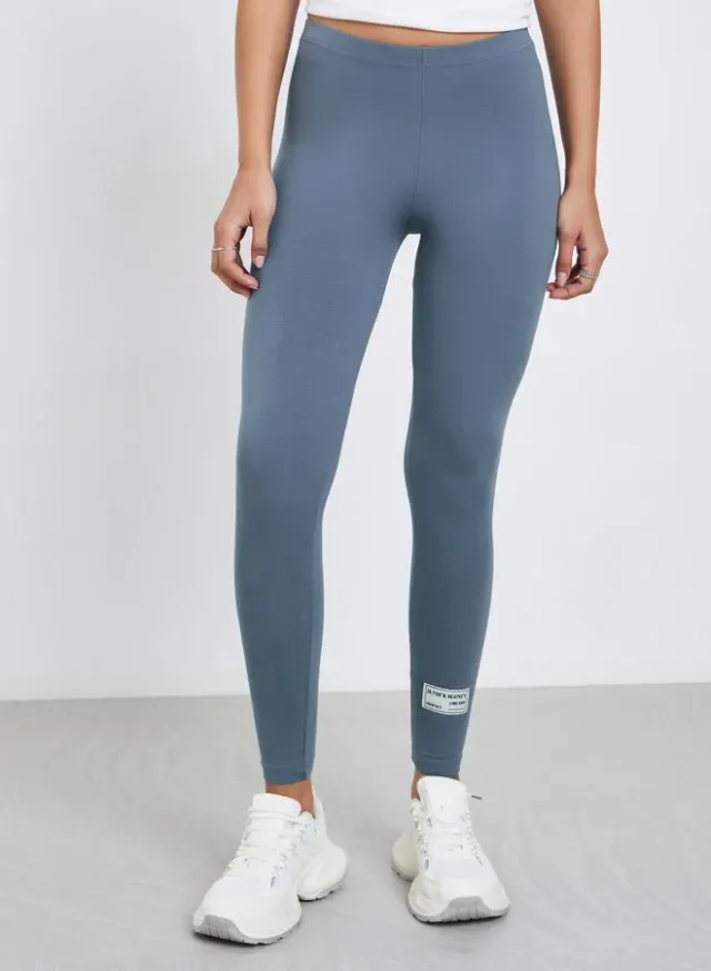 Badge Detail Leggings, Grey – image 2