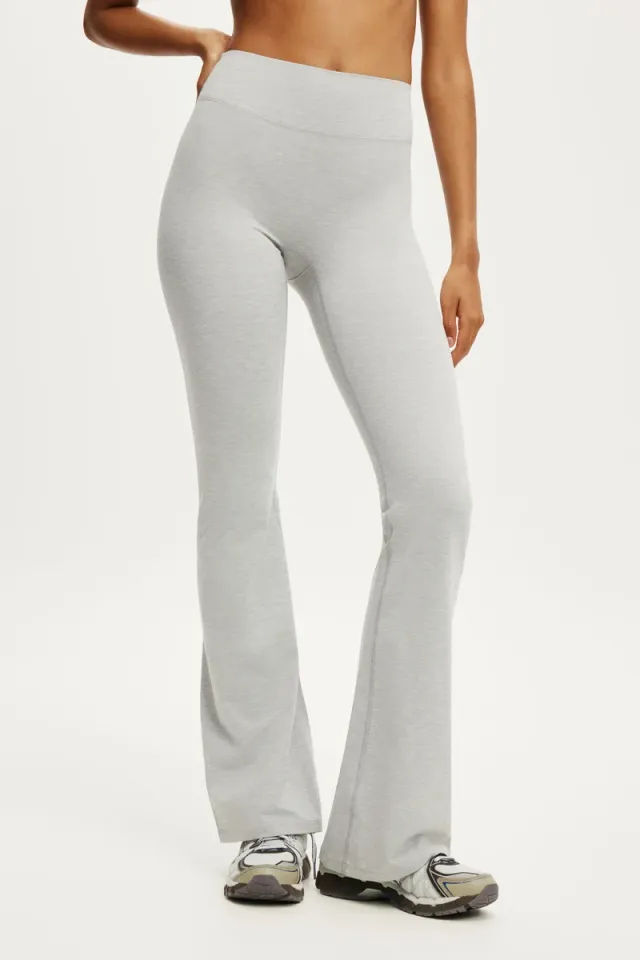 Light Grey Marle Fitted Flare Leggings for Women – image 4