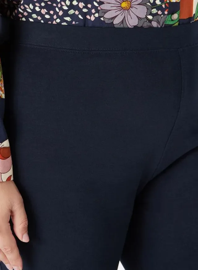 Plus Size Navy Cotton Blend Leggings with Elastic Waistband – image 4