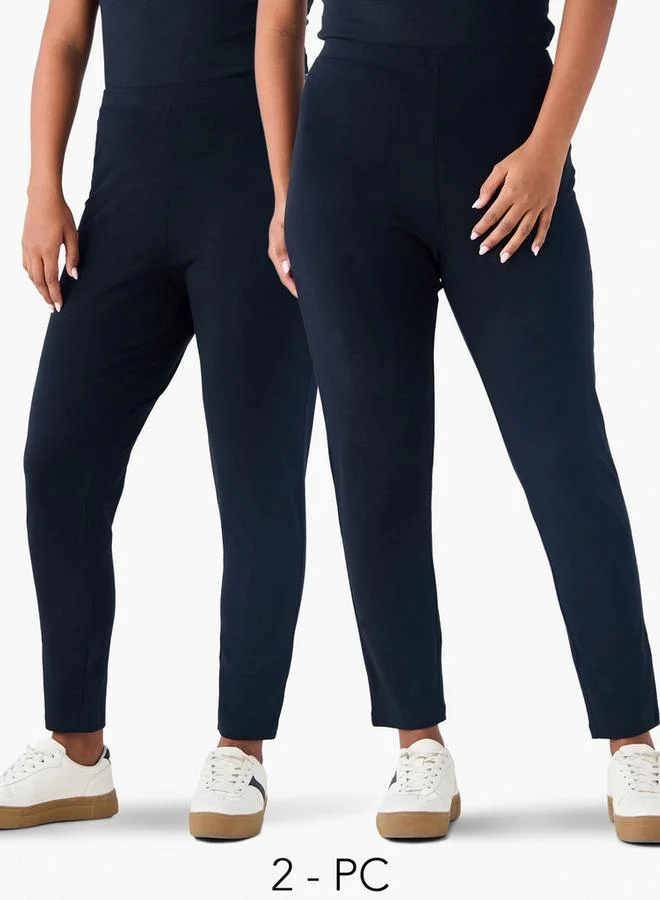 Ulla Popken Plus Size Leggings 2-Pack