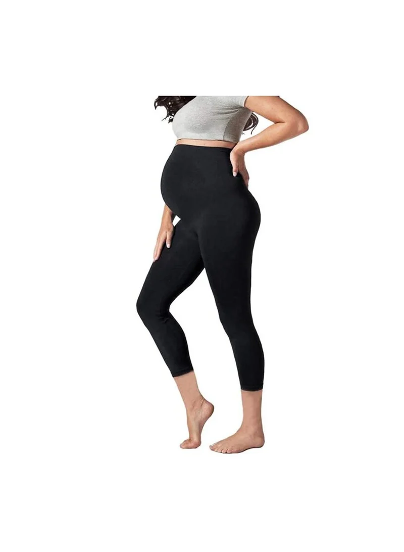 Maternity Over-Belly 4-Way Stretch Yoga Leggings Black