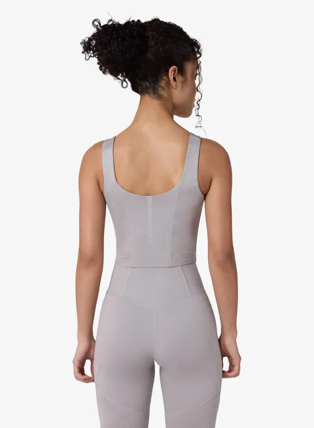 SQUATWOLF Women's Training Tank Top with Built-in Bra - Opal Grey – image 2