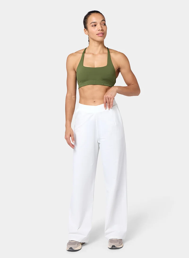 Wrap-Waist Wide-Leg Sweatpants