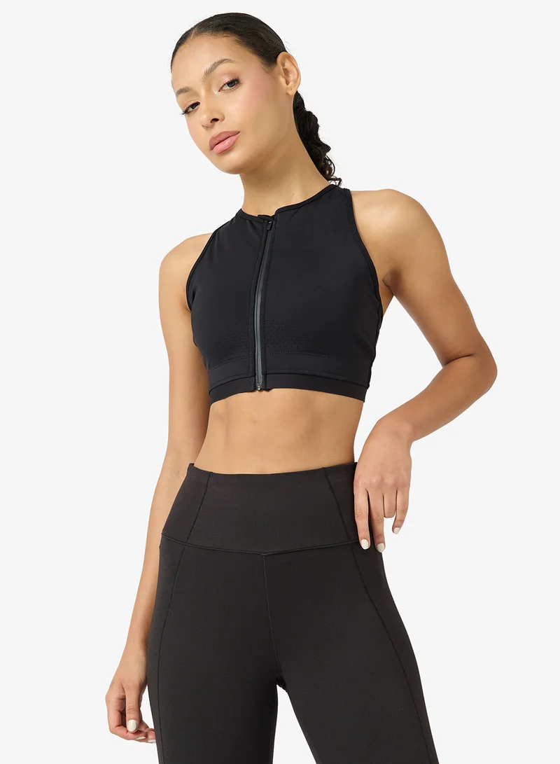 Zip-Up Adjustable Cross-Back Bra