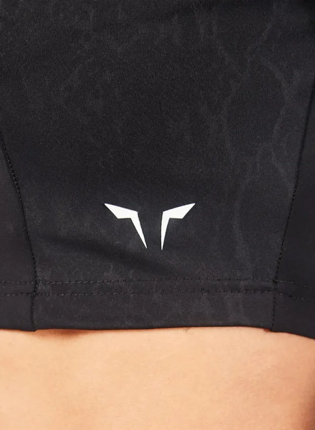 Black Cropped High-Neck Long-Sleeve Active Top for Women – image 5