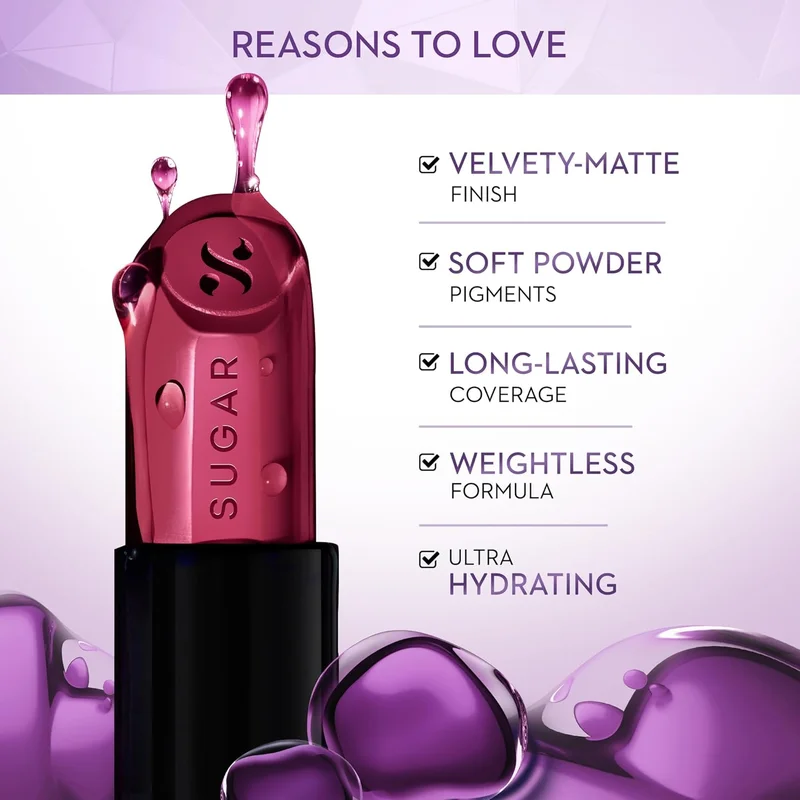 أحمر شفاه سيروم SUGAR Glide Peptide Cairo Crimson