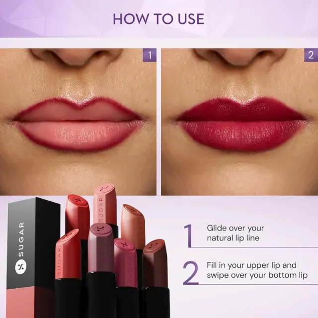 أحمر شفاه سيروم SUGAR Glide Peptide Cairo Crimson – صورة 4