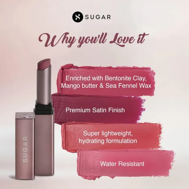 أحمر شفاه Mettle وردي Rosy Cheeks من SUGAR Cosmetics – صورة 4