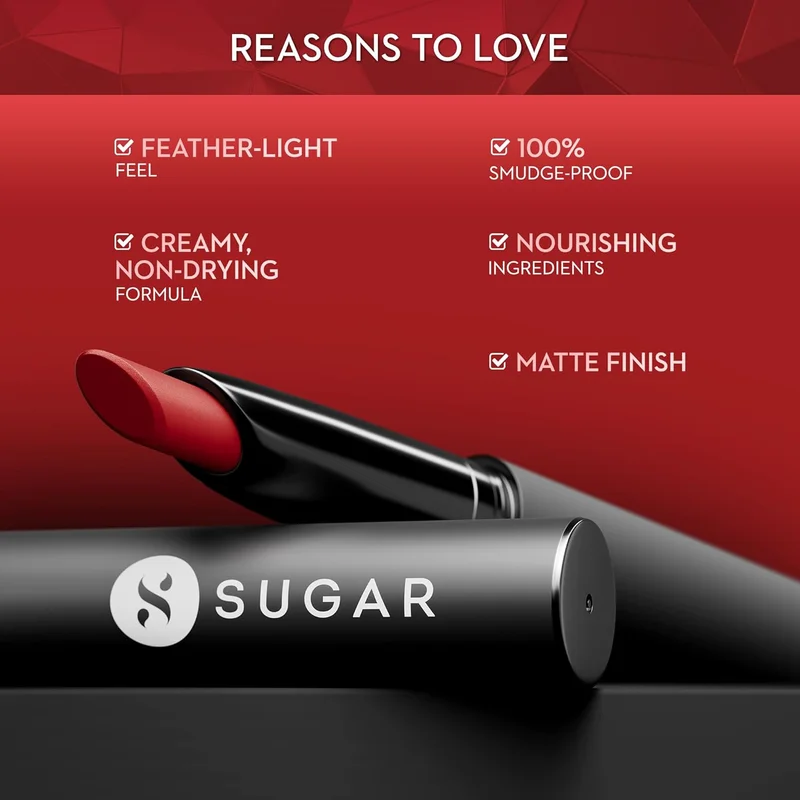 أحمر شفاه Matte Attack مقاوم للانتقال Cardinal Pink من SUGAR