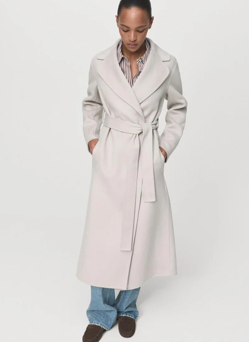 Wool Coat with Handmade Belt