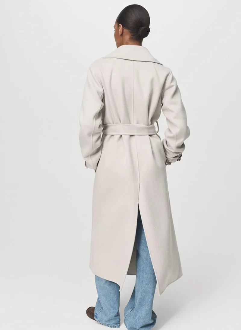 Wool coat with handmade belt