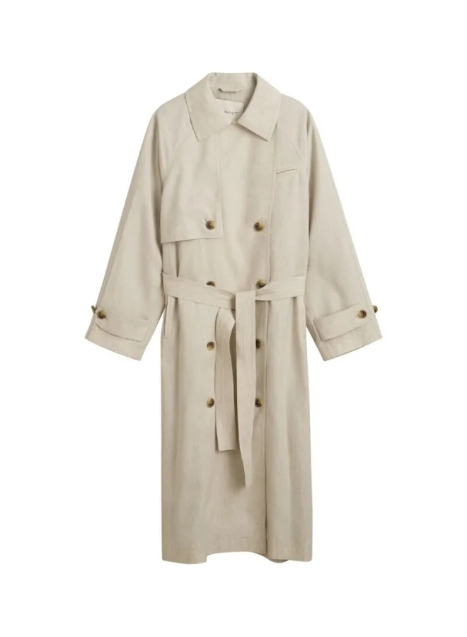 Linen Blend Trench Coat