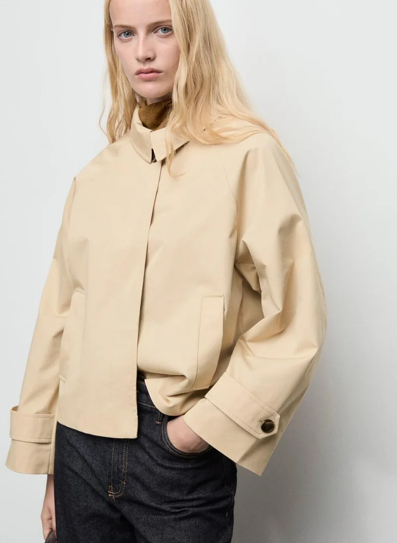 Oversized Short Epaulette Trench Coat