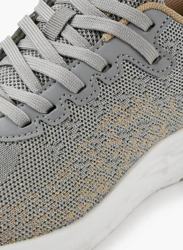 Women's Grey Lace-Up Breathable Sports Shoes with Durable Sole – image 5