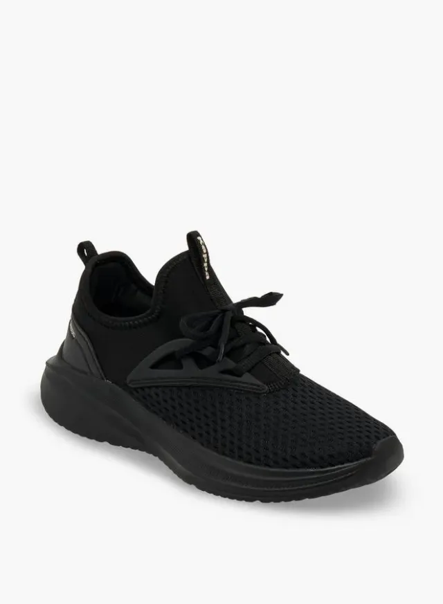 Women's Black Lace-Up Walking Shoes with Cushioned Sole – image 2