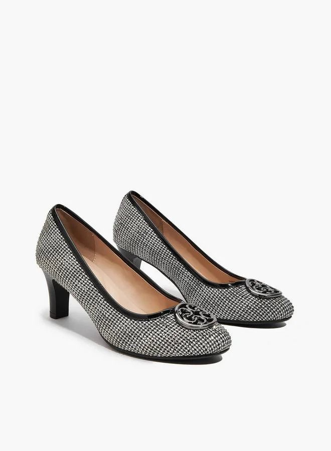 Logo Accent Block Heel Pumps