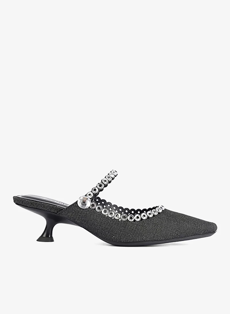 Pointed Toe Low Heel Mules