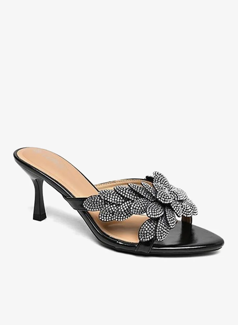 Women's High Heel Sandals with Glitter Strap