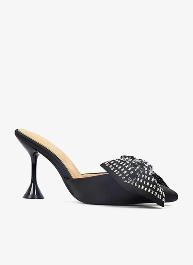 Women's Satin Heeled Mules