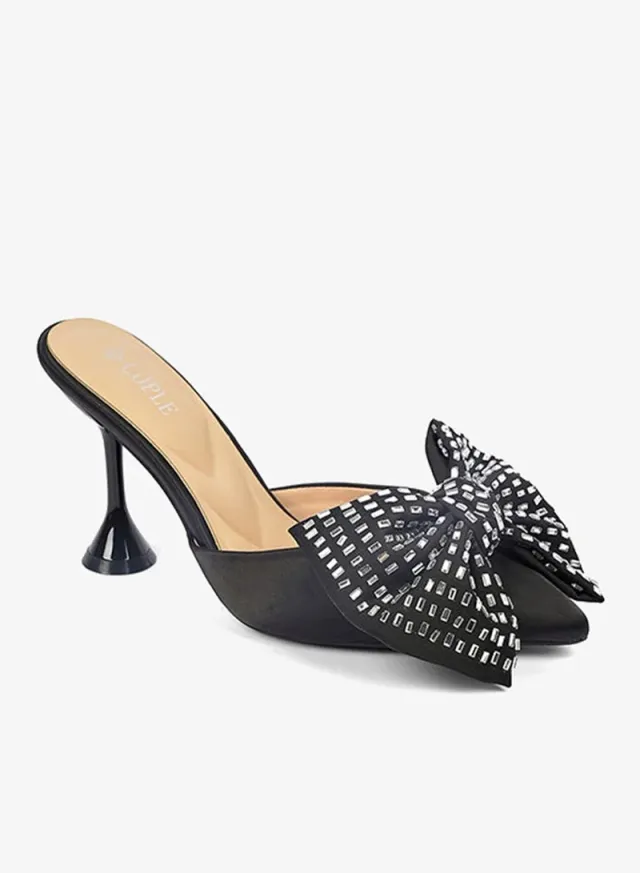 Women's Satin Heeled Mules – image 2