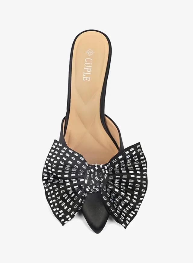 Women's Satin Heeled Mules – image 3
