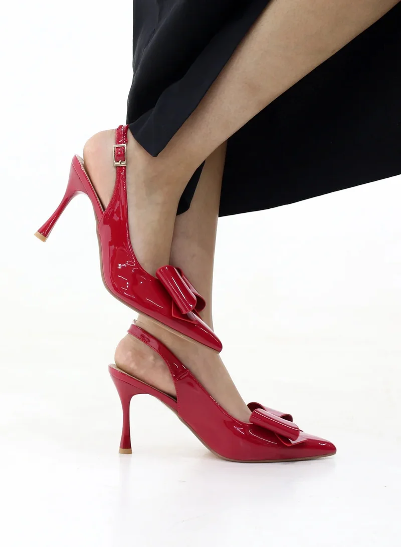 Flynn Patent Slingback Stiletto Heel