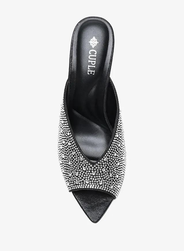 Embellished Open-Toe High Heel Mule – image 3