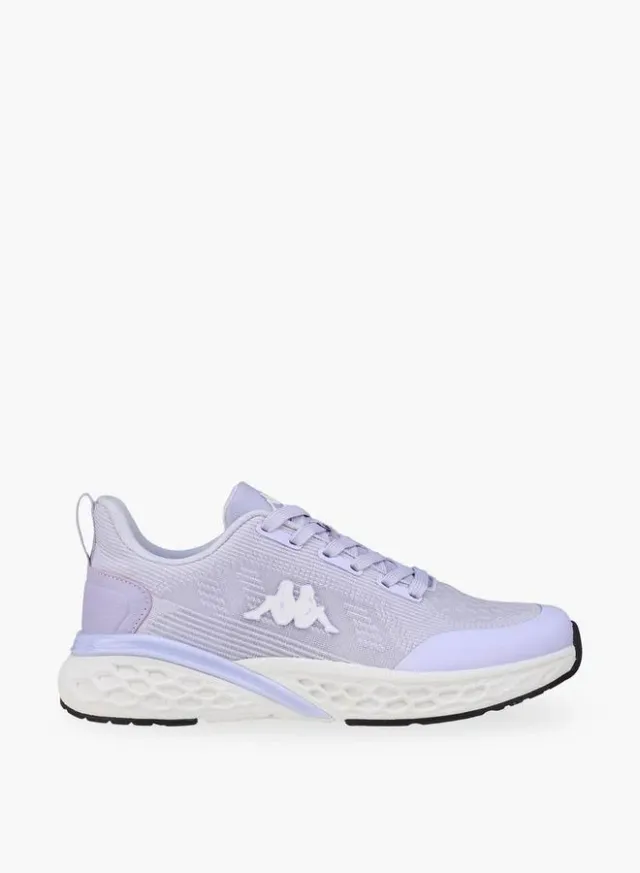 Lilac Lace-Up Walking Shoes with Textured Panels and Cushioned Sole – image 3