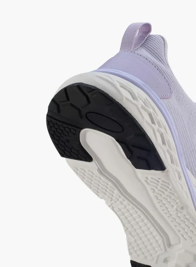 Lilac Lace-Up Walking Shoes with Textured Panels and Cushioned Sole – image 5
