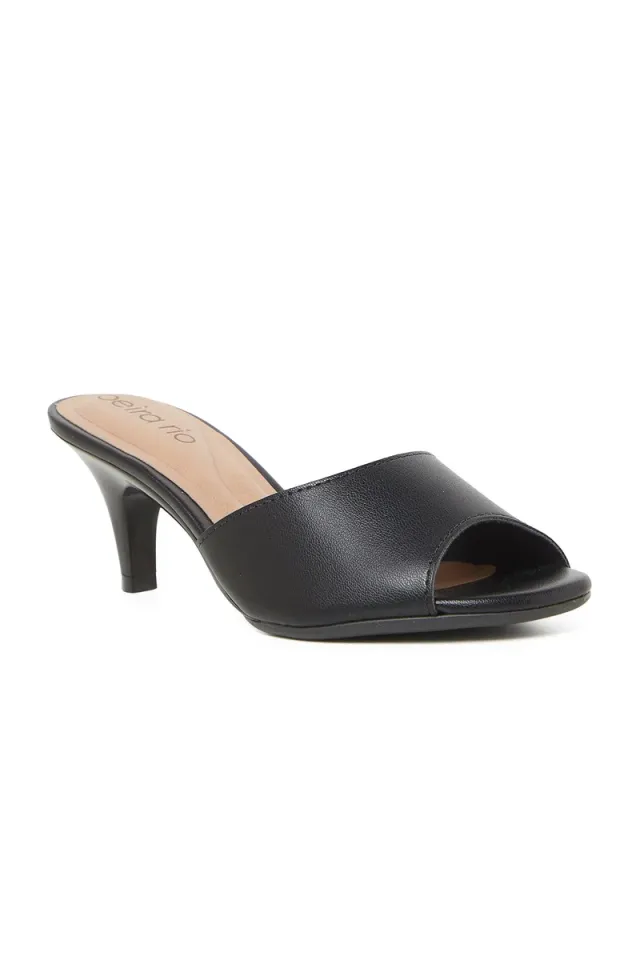 Beira Rio Women's Black Mid Heel Sandals - Slip-On Style – image 2