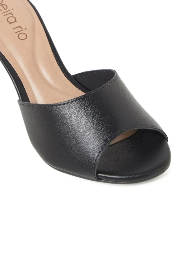 Beira Rio Women's Black Mid Heel Sandals - Slip-On Style – image 4