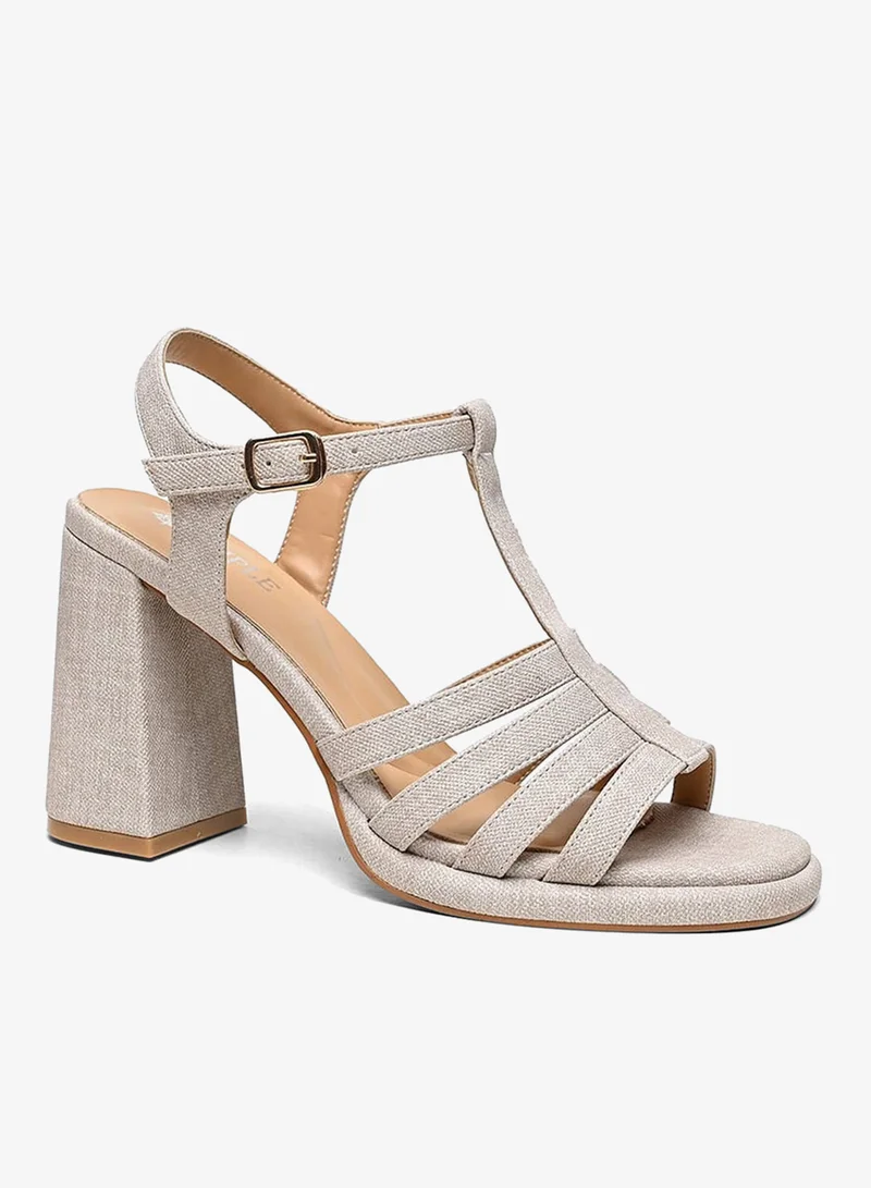 Comfort Block Heel Light Beige