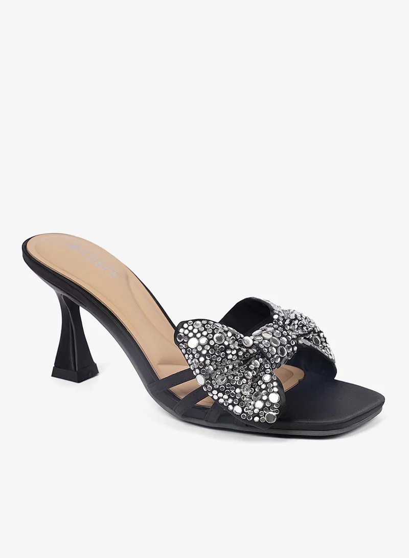 Women's Embellished Heeled Mules
