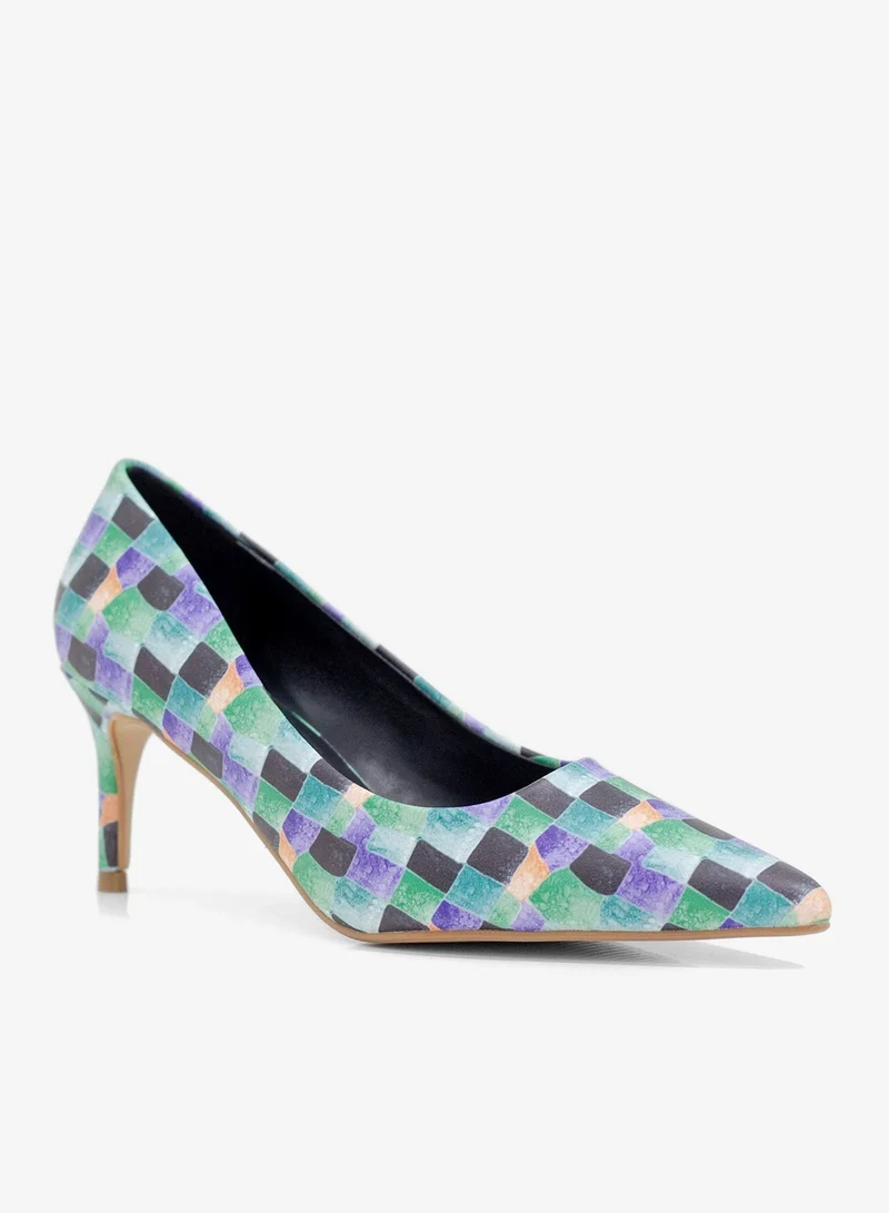 Banu 7cm Multi-Colored Pointy Court Blue