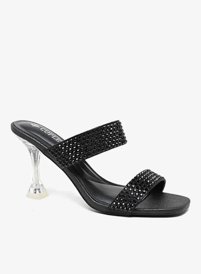 Embellished Strap High-Heel Mules – image 2