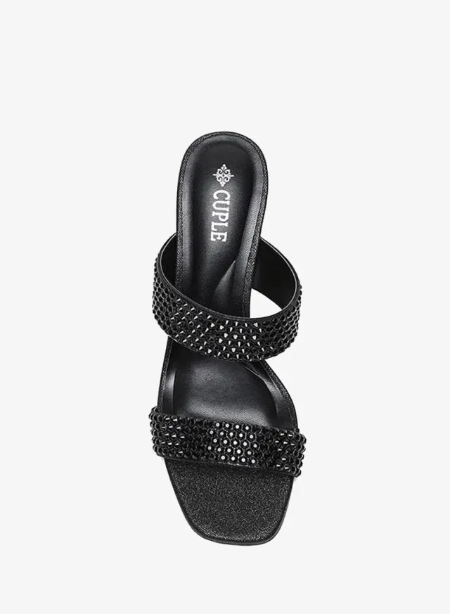 Embellished Strap High-Heel Mules – image 3