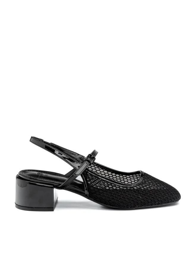 Pointed Slingback Block Heel Shoes