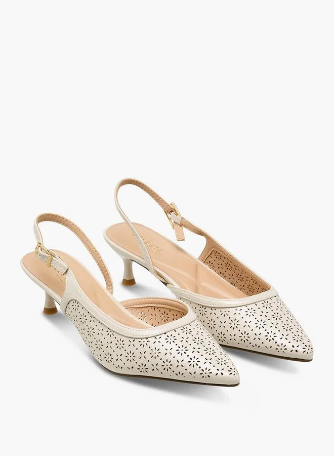 Laser Cut Kitten Heel Mules
