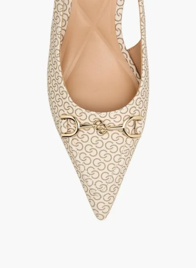 Monogram Print Kitten Heel Slingbacks – image 4