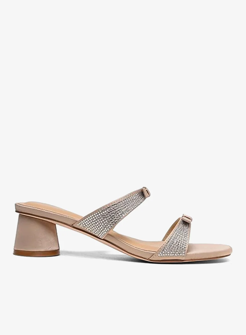 Women's Two-Strap Low Block Heel Sandals