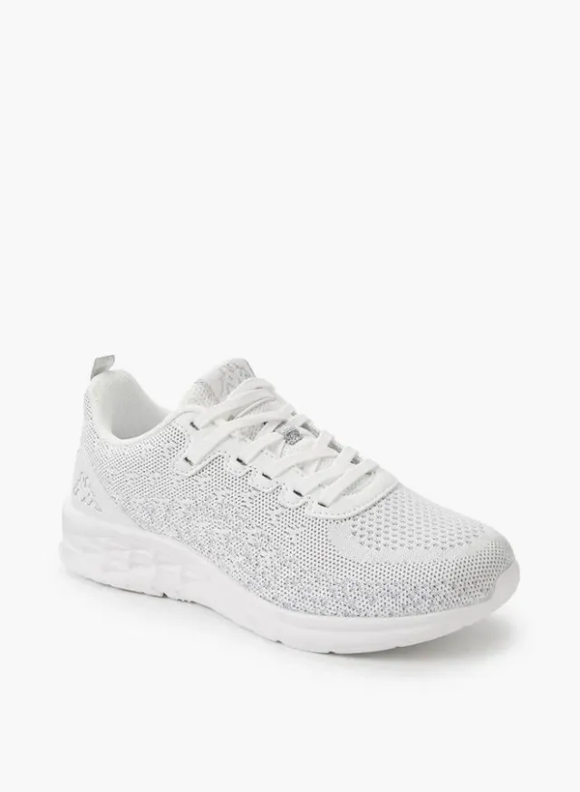 Women's White Lace-Up Sports Running Shoes - Mesh Upper – image 2