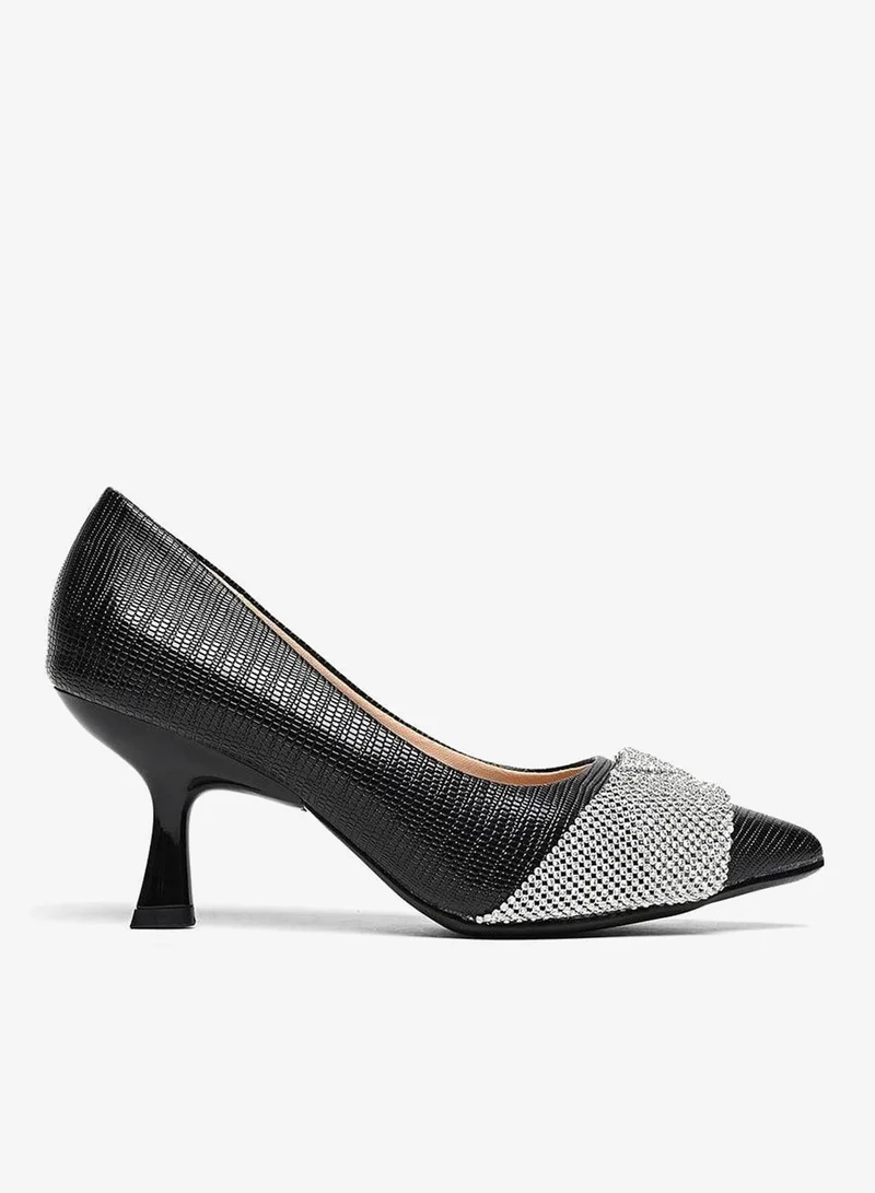 Rhinestone Pointed-Toe Pumps