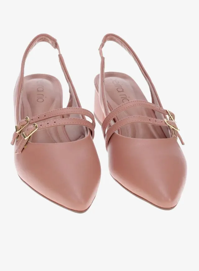 Beira Rio Ladies Mid Heel Sandals Nude – image 4