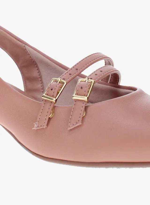 Beira Rio Ladies Mid Heel Sandals Nude – image 5