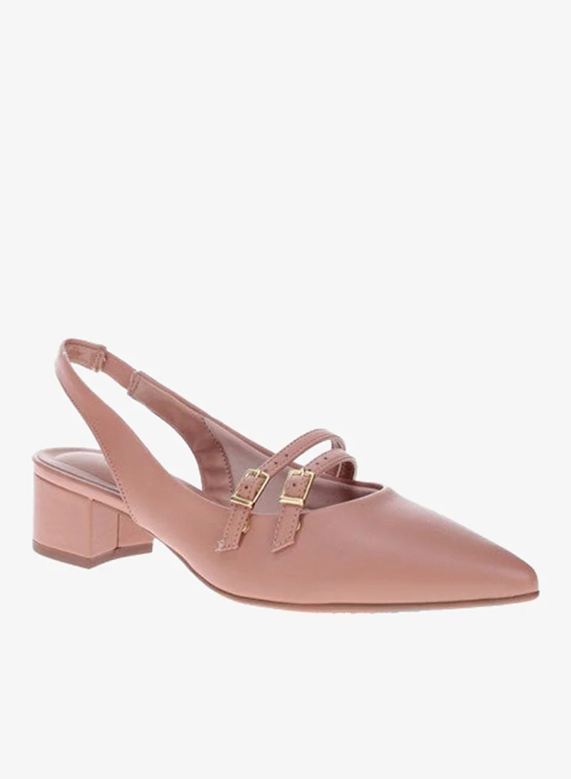 Beira Rio Ladies Mid Heel Sandals Nude
