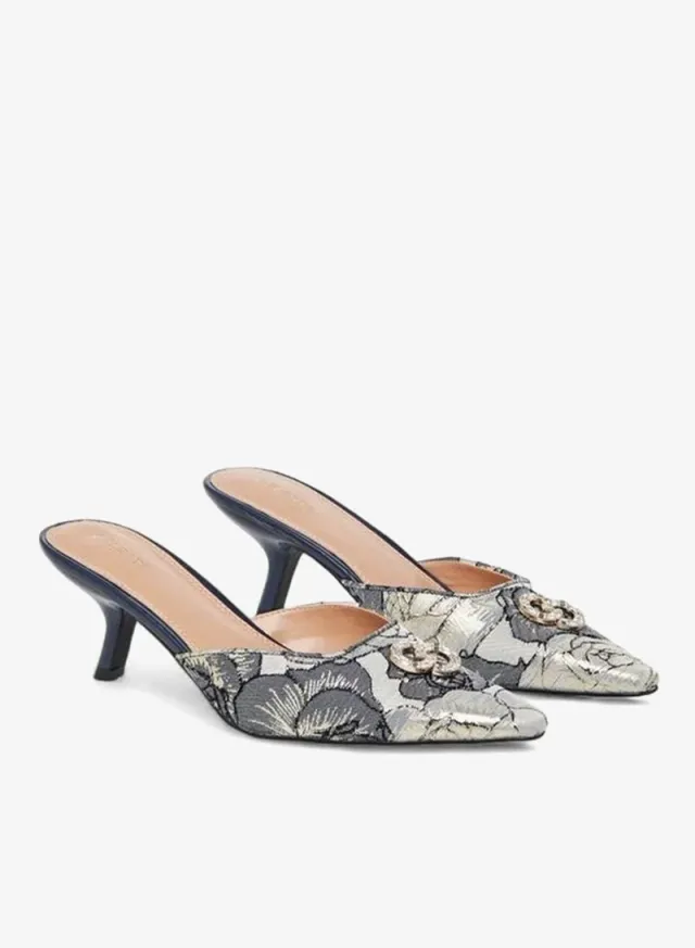 Women's Embellished Kitten Heel Mules