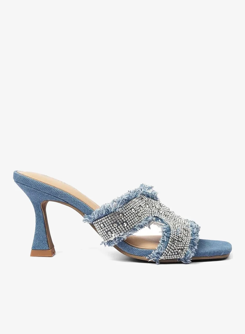 Denim Heeled Sandals