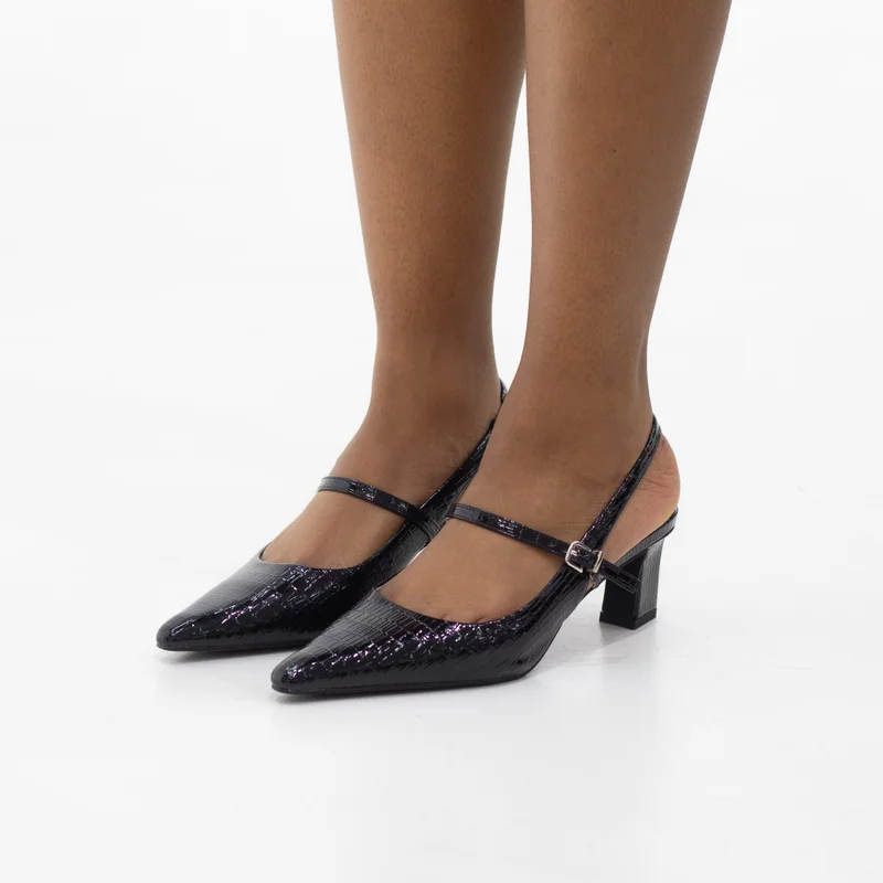 AGODA 6cm Block Heel Slingback with Strap
