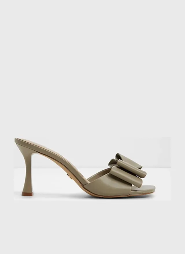 Elegant High Heel Sandals with Bow Tie