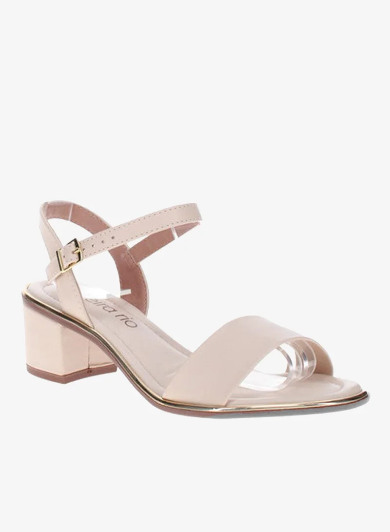 Beira Rio Ladies Low Heel Sandals Cream